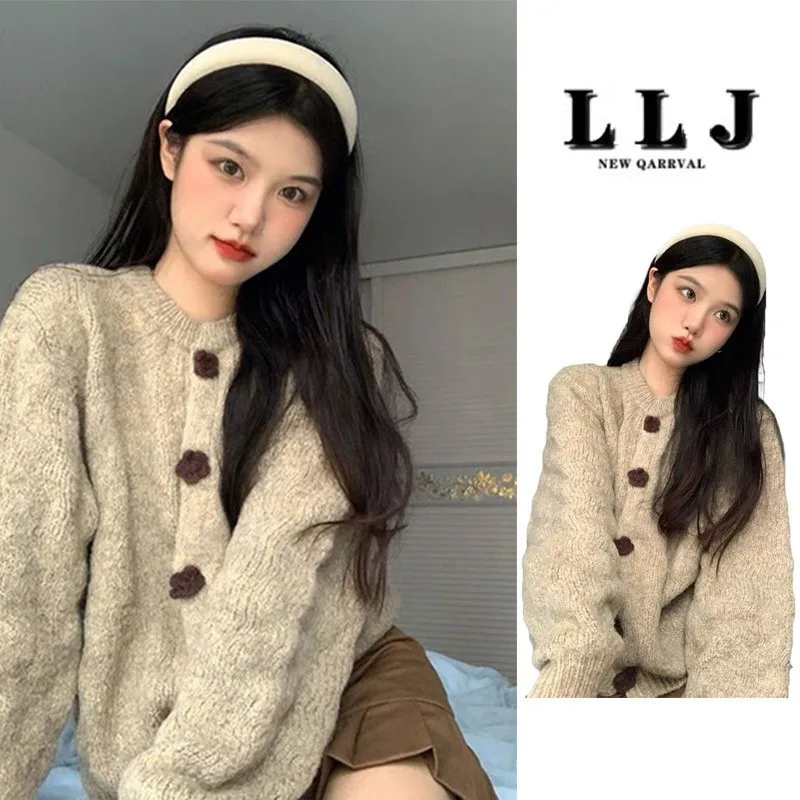 Мягкий уютный вязаный свитер Lazy Sle, пальто, женский свободный крой, осень-зима, Новое поступление, винтажный открытый кардиган, топ
Мягкий уютный вязаный свитер Lazy Sle, пальто, женский свободный крой, осень-зима, Новое поступление, винтажный открытый кардиган, топ