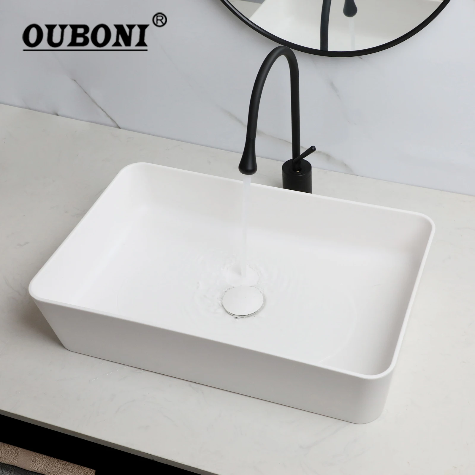 OUBONI Resin Washbasin Faucet Set Simple Sink Water Droplet Style Faucet Pop Up Drain Combo Vanity Top Sink Kit For Bathroom
OUBONI Resin Washbasin Faucet Set Simple Sink Water Droplet Style Faucet Pop Up Drain Combo Vanity Top Sink Kit For Bathroom