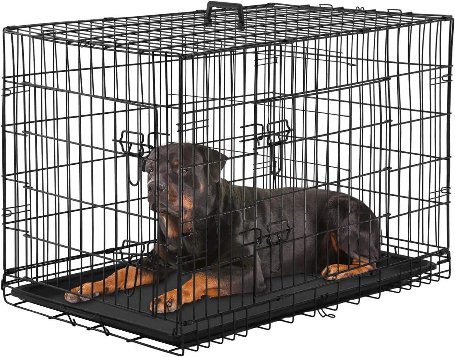 Large Dog Crate Kennel for Medium Large Dogs, Metal Cage Double-Door Folding with Divider & Tray, 42 Inch Black
Large Dog Crate Kennel for Medium Large Dogs, Metal Cage Double-Door Folding with Divider & Tray, 42 Inch Black
