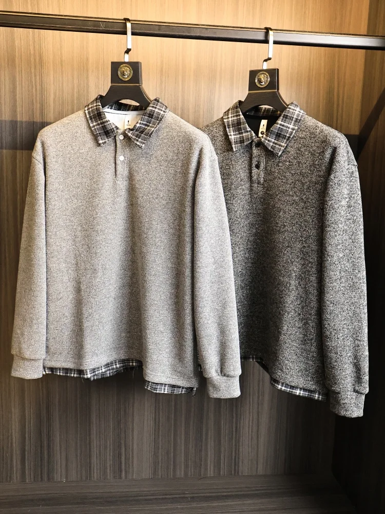 Soft Touchskin Friendly Men's Knitted Shirt T-Shirt Spring Fashionable Plaid Turn-down Collar Versatile Long Sleeve Crew Neck
Soft Touchskin Friendly Men's Knitted Shirt T-Shirt Spring Fashionable Plaid Turn-down Collar Versatile Long Sleeve Crew Neck