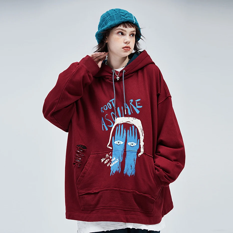 Women Hoodies Cover Up Printed Ripped Harajuku Streetwear Hooded Sweatshirts Double Cap Original Design Fashion Female Hoodie
Women Hoodies Cover Up Printed Ripped Harajuku Streetwear Hooded Sweatshirts Double Cap Original Design Fashion Female Hoodie