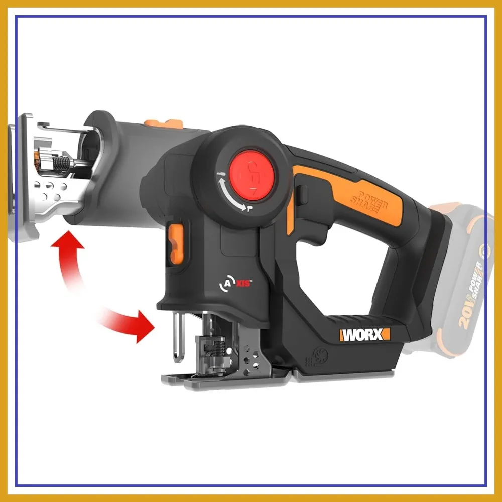 20V Cordless Reciprocating & Jigsaw 2-in-1, 3/4" Stroke, 4 Blades, Compact Lightweight, Tool Only
20V Cordless Reciprocating & Jigsaw 2-in-1, 3/4" Stroke, 4 Blades, Compact Lightweight, Tool Only