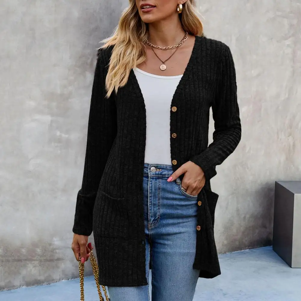 Front Button Pocket Coat Solid Color Cardigan Elegant Knitted Women's Winter Coat with Soft Pockets Anti-pilling Fabric for Fall
Front Button Pocket Coat Solid Color Cardigan Elegant Knitted Women's Winter Coat with Soft Pockets Anti-pilling Fabric for Fall