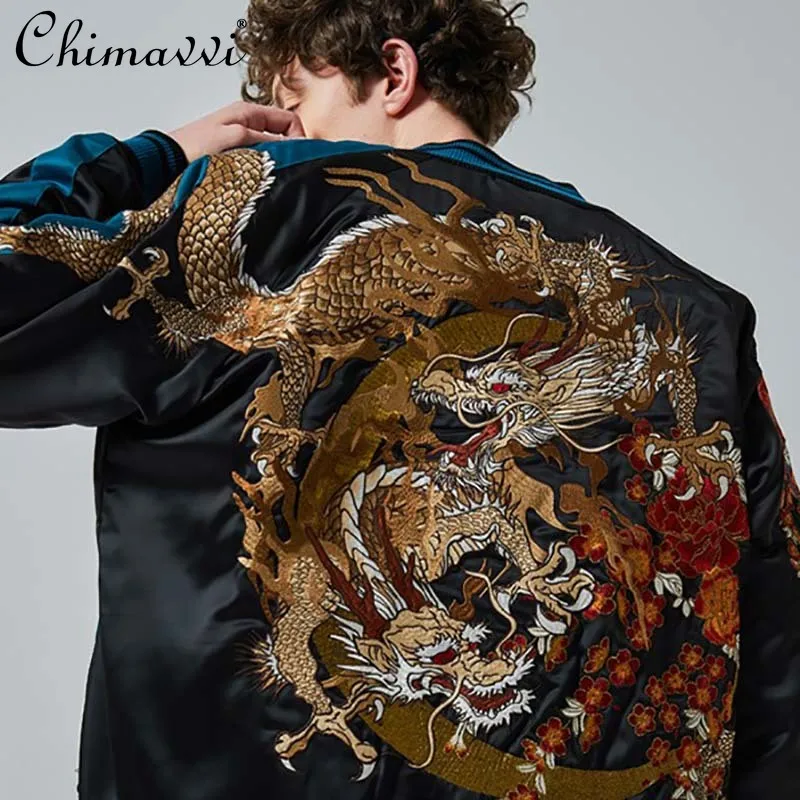 Yokosuka Heavy Embroidered Men's Baseball Jacket Autumn New High-end Chinese Style Retro Embroidered Long Sleeve Coat Tops
Yokosuka Heavy Embroidered Men's Baseball Jacket Autumn New High-end Chinese Style Retro Embroidered Long Sleeve Coat Tops