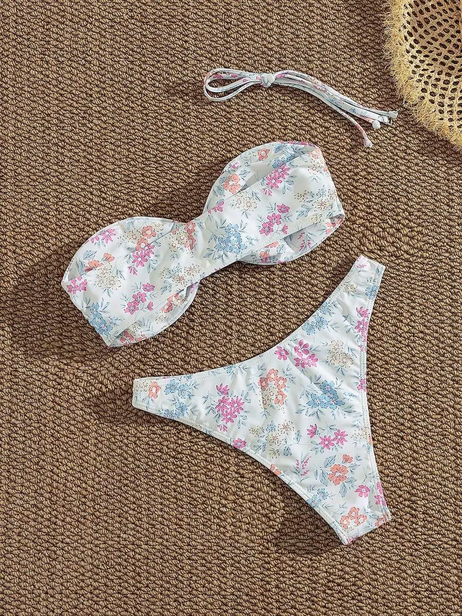 Womens Ditsy Floral Twist Strap Detachable Bikini Set For Beach Resort Vacation
Womens Ditsy Floral Twist Strap Detachable Bikini Set For Beach Resort Vacation