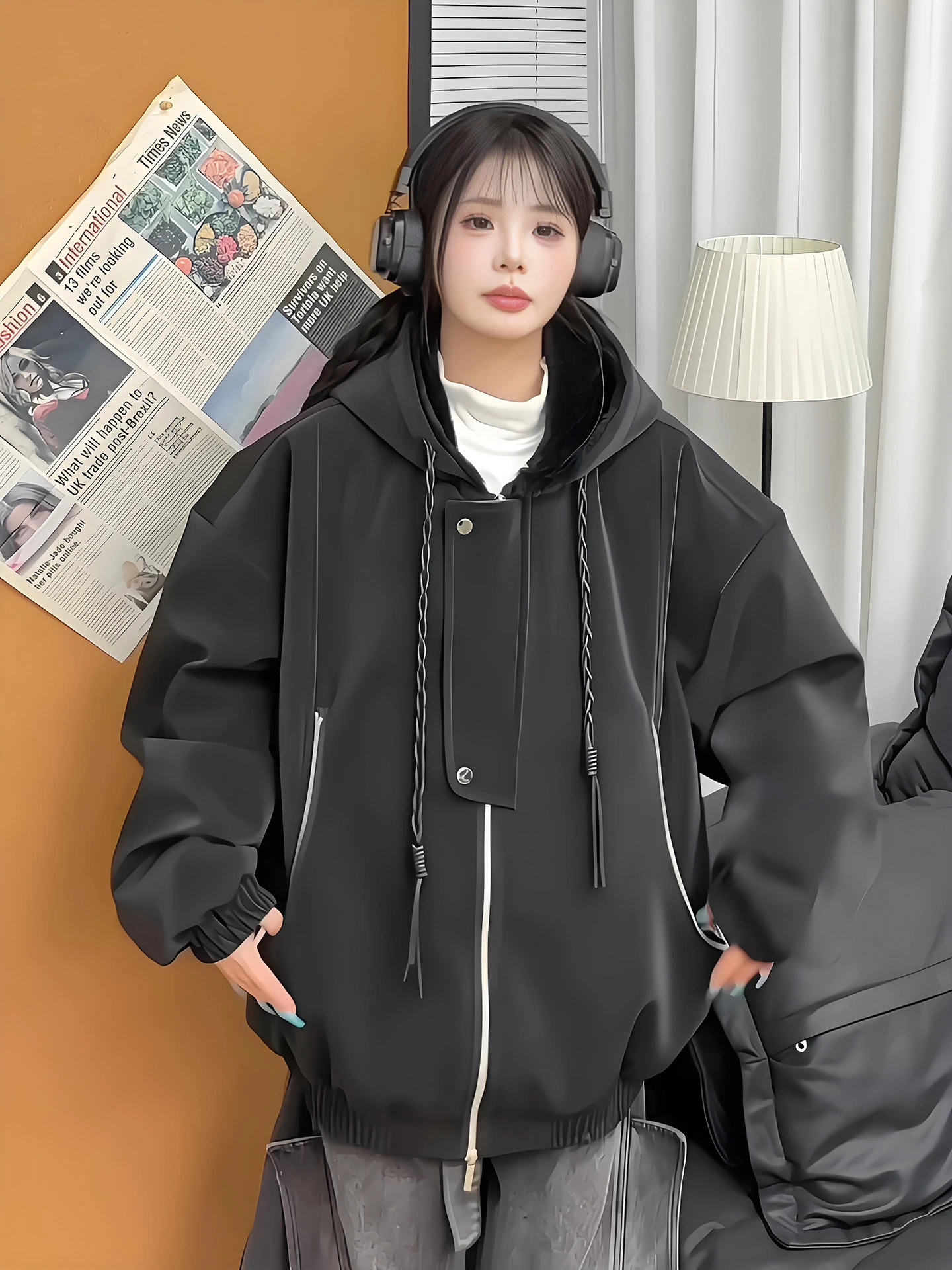 Американская зимняя куртка из искусственной кожи и хлопка с флисовой подкладкой, утепленная, с капюшоном, для мужчин и женщин
Американская зимняя куртка из искусственной кожи и хлопка с флисовой подкладкой, утепленная, с капюшоном, для мужчин и женщин