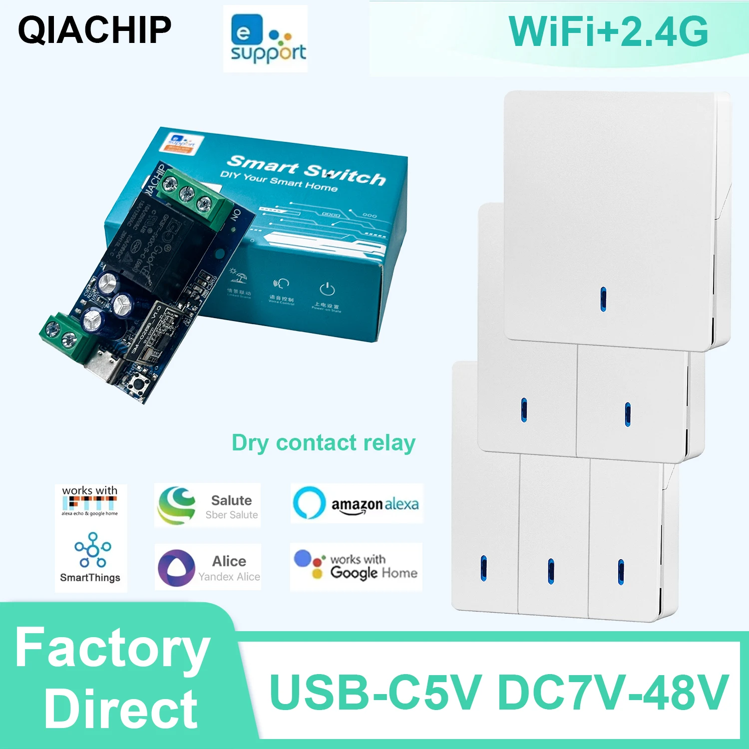 EweLink Wi-Fi Smart Switch Беспроводное реле дистанционного управления DC 5V 12V 24V 48V 10A Голосовое управление синхронизацией для Alexa Googole Home
EweLink Wi-Fi Smart Switch Беспроводное реле дистанционного управления DC 5V 12V 24V 48V 10A Голосовое управление синхронизацией для Alexa Googole Home