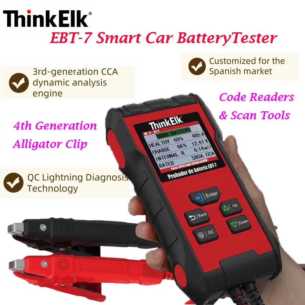 Тестер автомобильных аккумуляторов EBT-7 Smart: проверка заряда и пускового тока, индивидуальный дизайн для испанского рынка
Тестер автомобильных аккумуляторов EBT-7 Smart: проверка заряда и пускового тока, индивидуальный дизайн для испанского рынка