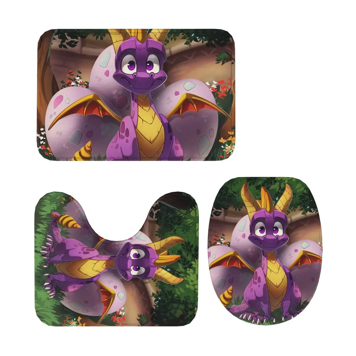 Spyro Pattern 3 Pcs Bath Mat Bathroom Set Toilet Lid Cover Home Decor Non-Slip Carpet Floor Rug
Spyro Pattern 3 Pcs Bath Mat Bathroom Set Toilet Lid Cover Home Decor Non-Slip Carpet Floor Rug