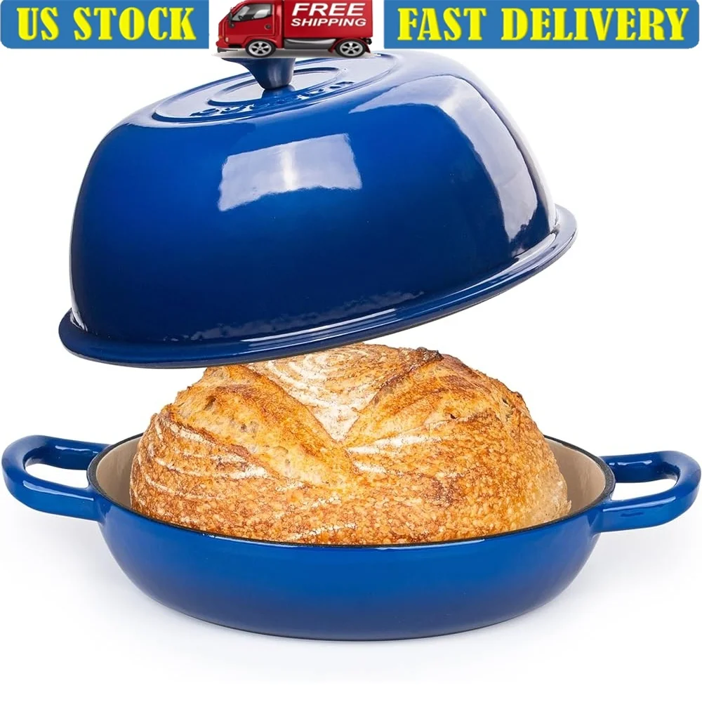 Enamelled Cast Iron Dutch Oven Sourdough Bread Baking Cookware with Lid Non-Stick Heat Retention Versatile Roasting Stewing Pot
Enamelled Cast Iron Dutch Oven Sourdough Bread Baking Cookware with Lid Non-Stick Heat Retention Versatile Roasting Stewing Pot