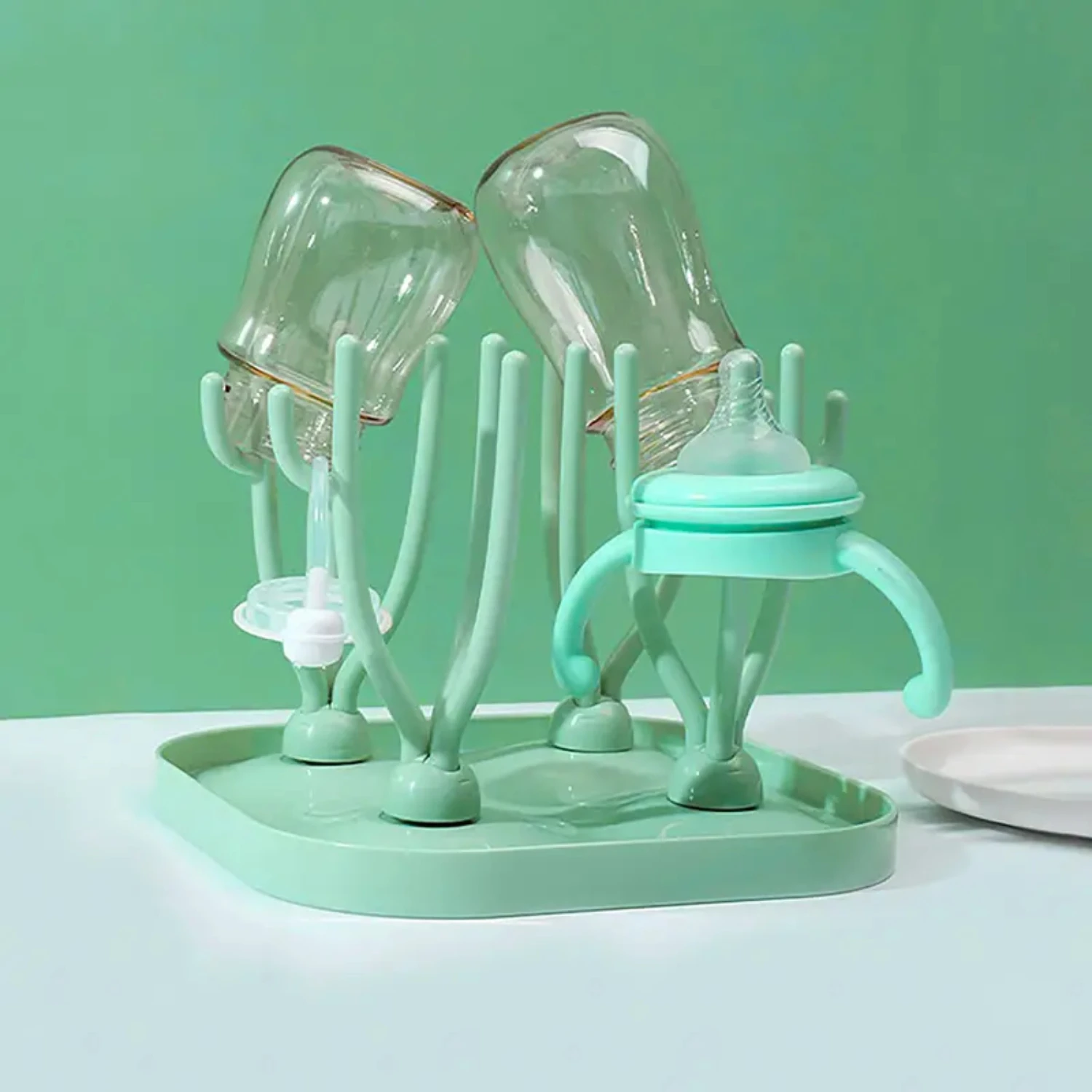 Convenient, Versatile, BPA-Free White Baby Bottle Storage Drying Rack with Built-In Nipple Sterilizer, Organizer, and Bottle Bru
Convenient, Versatile, BPA-Free White Baby Bottle Storage Drying Rack with Built-In Nipple Sterilizer, Organizer, and Bottle Bru
