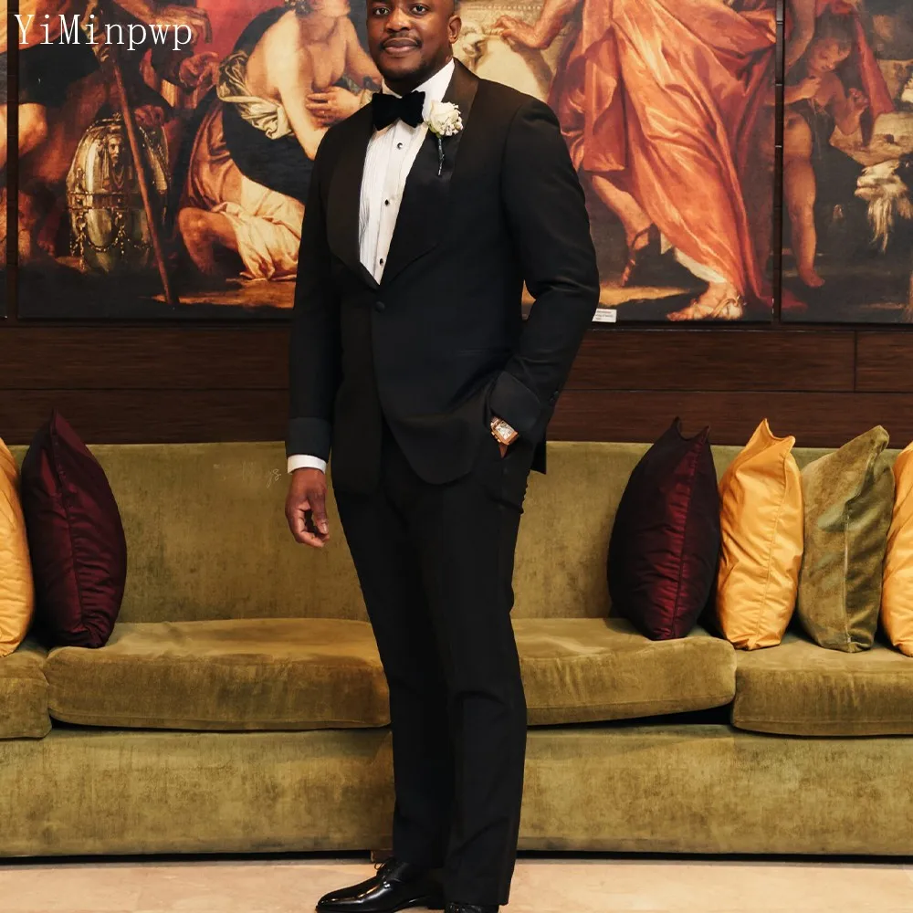 Black Wedding Suits for Men Blazer Sets Costume Homme Mariage Africa Groom Tuxedos Shawl Lapel One Button 2 Pieces Coat+Pant
Black Wedding Suits for Men Blazer Sets Costume Homme Mariage Africa Groom Tuxedos Shawl Lapel One Button 2 Pieces Coat+Pant