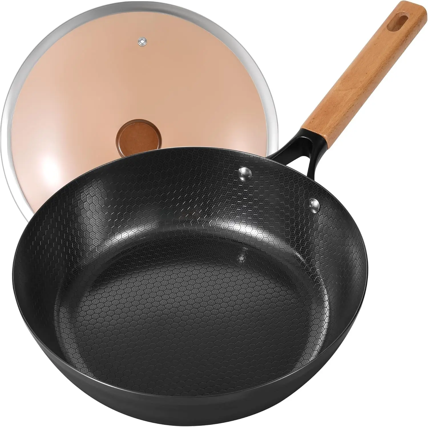11" Carbon Steel Frying Pan, Pre-Seasoned Nonstick Skillet with Glass Lid, Deep Sides, All Cooktops, Oven Safe to 450°F
11" Carbon Steel Frying Pan, Pre-Seasoned Nonstick Skillet with Glass Lid, Deep Sides, All Cooktops, Oven Safe to 450°F