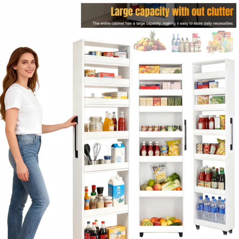 Next to the Refrigerator Clip the Gap Shelf Large Capacity Push-Pull Cabinet Movable Ultra-thin and Extremely Narrow Storage Cab
Next to the Refrigerator Clip the Gap Shelf Large Capacity Push-Pull Cabinet Movable Ultra-thin and Extremely Narrow Storage Cab