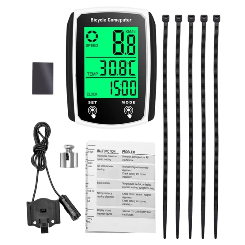 Waterproof Cycling Computer with 19 Functions, Bicycle Speedometers, Odometers, Wire Cycling Computer, Automatic Stops, 25UC
Waterproof Cycling Computer with 19 Functions, Bicycle Speedometers, Odometers, Wire Cycling Computer, Automatic Stops, 25UC