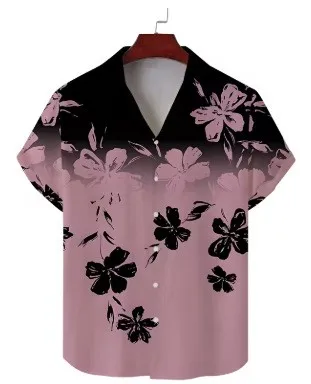 Summer men's short sleeved lapel shirt with contrasting floral print, comfortable and breathable sports and leisure
Summer men's short sleeved lapel shirt with contrasting floral print, comfortable and breathable sports and leisure
