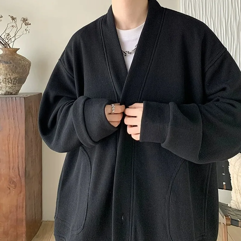 Кардиган с капюшоном, мужская весенне-осенняя черная свободная тяжелая верхняя одежда, модный бренд 2025 года, новинка, высококачественная весенне-осенняя повседневная одежда
Кардиган с капюшоном, мужская весенне-осенняя черная свободная тяжелая верхняя одежда, модный бренд 2025 года, новинка, высококачественная весенне-осенняя повседневная одежда