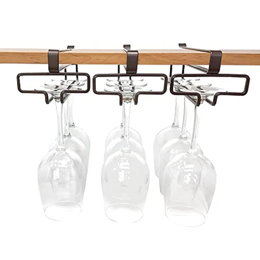 Bronze Wine Glass Holder under Cabinet, Hanging Stemware Rack under Shelf, No Screw No Drill Wine Glass Storage Organizer, Set
Bronze Wine Glass Holder under Cabinet, Hanging Stemware Rack under Shelf, No Screw No Drill Wine Glass Storage Organizer, Set