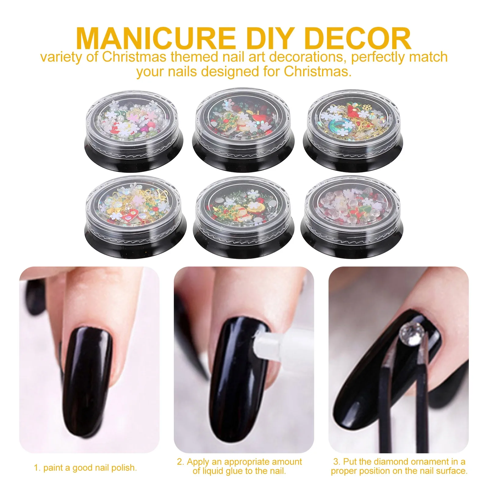 6 Boxes Nail Charms Christmas 3D Creative DIY Nail Art Manicure Decor Alloy Jewelry Accessory Manicure DIY Decor
6 Boxes Nail Charms Christmas 3D Creative DIY Nail Art Manicure Decor Alloy Jewelry Accessory Manicure DIY Decor