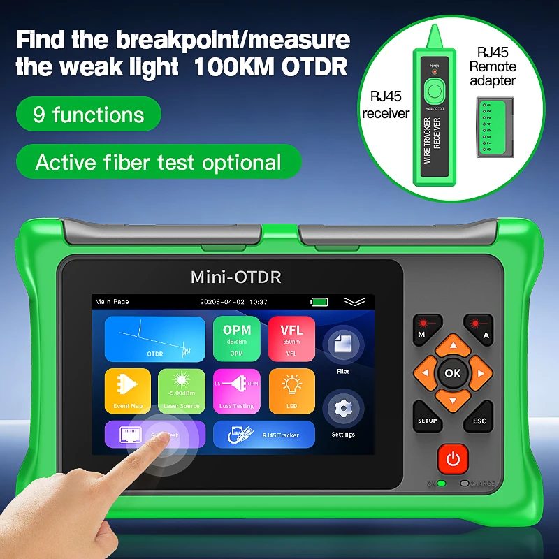COMPTYCO KP900 Mini OTDR Multi functional Touch Screen 100KM Optical Time Domain Reflectometer Fiber Optic Cable Testing Tool
COMPTYCO KP900 Mini OTDR Multi functional Touch Screen 100KM Optical Time Domain Reflectometer Fiber Optic Cable Testing Tool