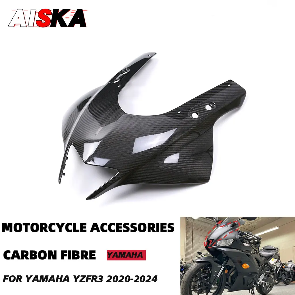 For Yamaha YZF-R3 YZF R3 2019 2020 2021 2022 2023 2024 100% Full Real 3K Carbon Fiber Front Fairing Cover Motorcycle Accessories
For Yamaha YZF-R3 YZF R3 2019 2020 2021 2022 2023 2024 100% Full Real 3K Carbon Fiber Front Fairing Cover Motorcycle Accessories