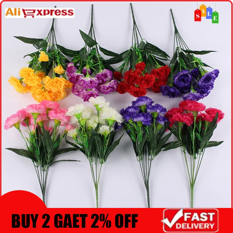 10 Head Carnation Artificial Flowers Bouquet Plastic Silk Fake Flowers Simulation Plants Decor For Wedding Garden Window Table
10 Head Carnation Artificial Flowers Bouquet Plastic Silk Fake Flowers Simulation Plants Decor For Wedding Garden Window Table