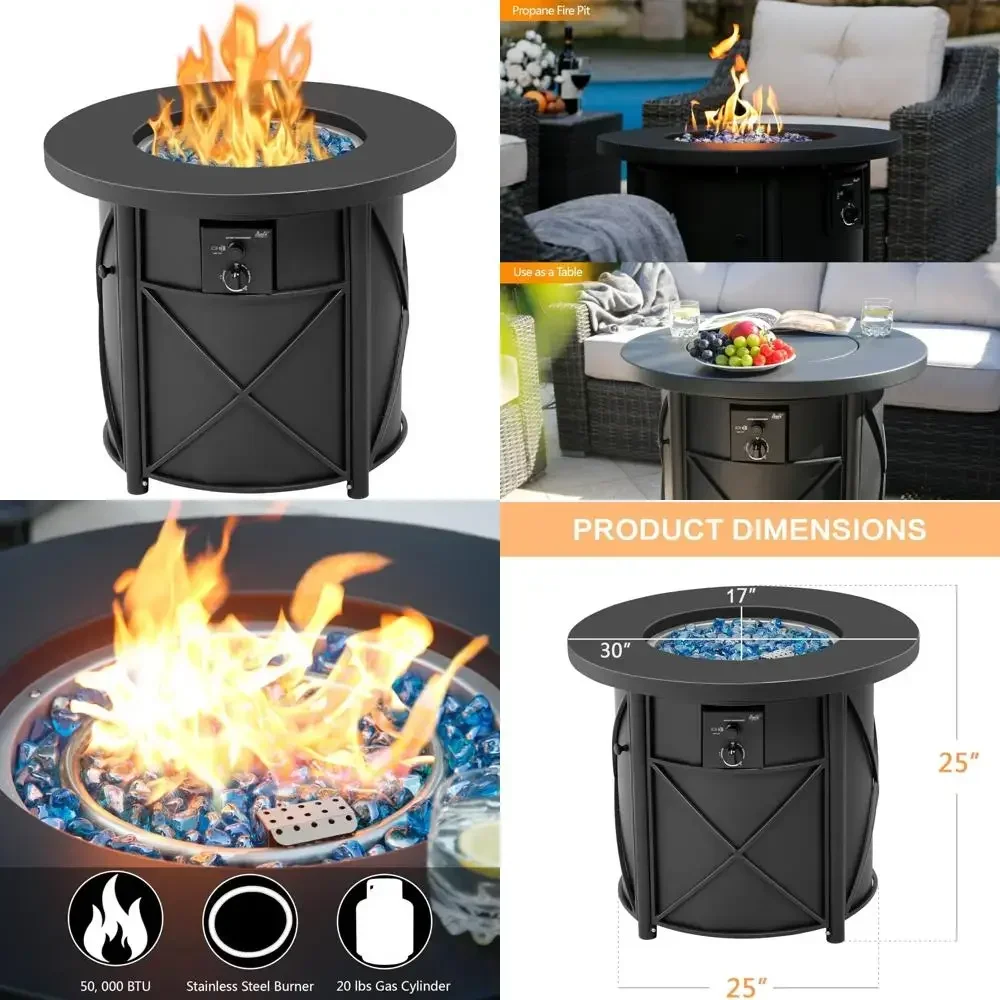 Стол для костра на пропане на открытом воздухе — круглый 30 дюймов для использования на заднем дворе и патио
Стол для костра на пропане на открытом воздухе — круглый 30 дюймов для использования на заднем дворе и патио