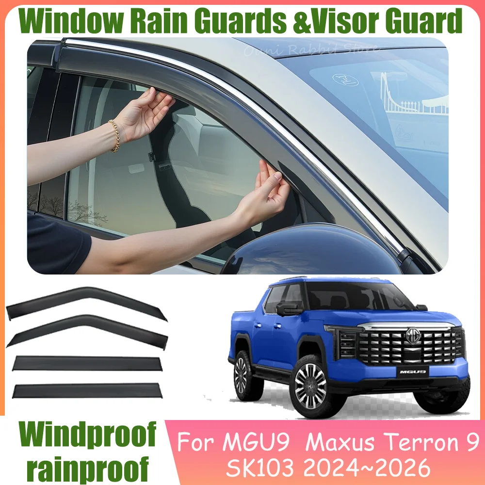 For MGU9 U9 Maxus Terron 9 SK103 2024~2026 2025 Car Window Sunshade Rain Guards Side Window Visor Guard Rain Cover Accessories
For MGU9 U9 Maxus Terron 9 SK103 2024~2026 2025 Car Window Sunshade Rain Guards Side Window Visor Guard Rain Cover Accessories