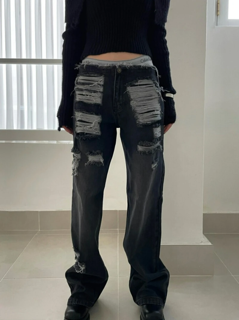 2024 Spring New Y2k Clothes Hole Pantalon Pour Femme High Waist Solid Color Loose Trousers Wide Leg Slim Grunge Pants Women
2024 Spring New Y2k Clothes Hole Pantalon Pour Femme High Waist Solid Color Loose Trousers Wide Leg Slim Grunge Pants Women
