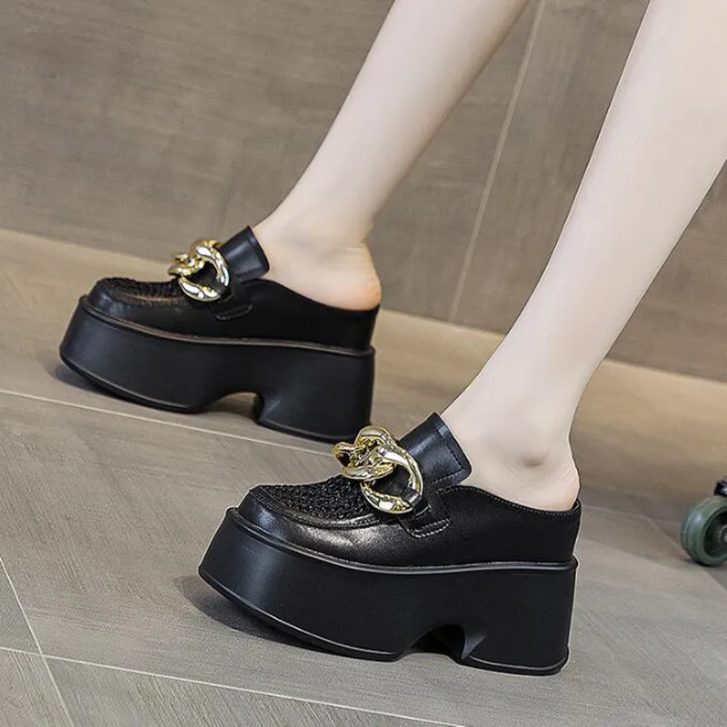 Fashion 11cm Air Mesh Genuine Leather Platform Wedge Sneakers Women Breathable Casual Hollow Chunky Summer Slippers Slides Shoes
Fashion 11cm Air Mesh Genuine Leather Platform Wedge Sneakers Women Breathable Casual Hollow Chunky Summer Slippers Slides Shoes