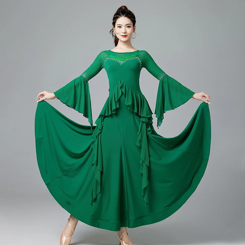 Woman Ballroom Dance Competition Dress Butterfly Sleeve Flounce Waltz Dress Modern Dance Costume Ball Gown Standard Wear VDL359
Woman Ballroom Dance Competition Dress Butterfly Sleeve Flounce Waltz Dress Modern Dance Costume Ball Gown Standard Wear VDL359