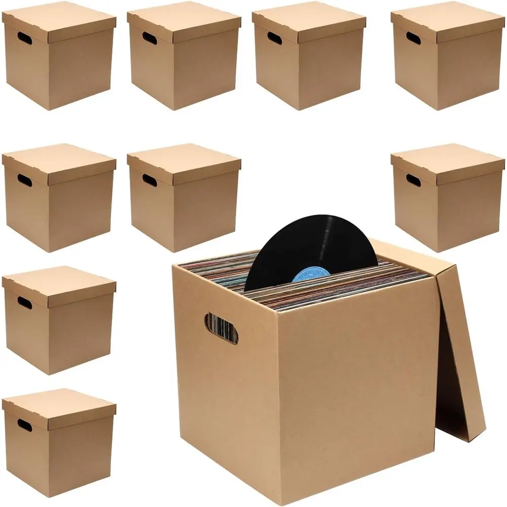 Stackable Cardboard Vinyl Record Storage Boxes with Handles, Lids, and Durability for Album and Document Organization
Stackable Cardboard Vinyl Record Storage Boxes with Handles, Lids, and Durability for Album and Document Organization