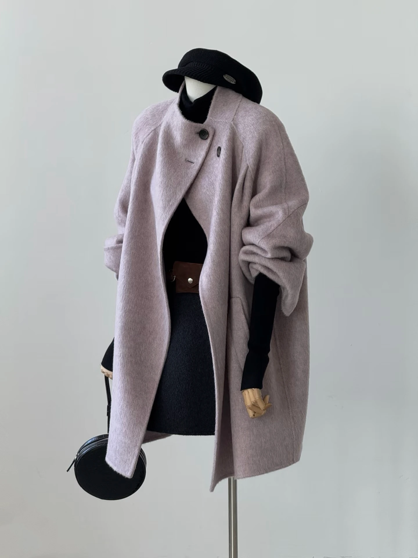 Double-Sided Woolen Coat Purple Lazy Style Women's Loose Atmosphere Sensation Korean System Small Size Fashion Sensation
Double-Sided Woolen Coat Purple Lazy Style Women's Loose Atmosphere Sensation Korean System Small Size Fashion Sensation