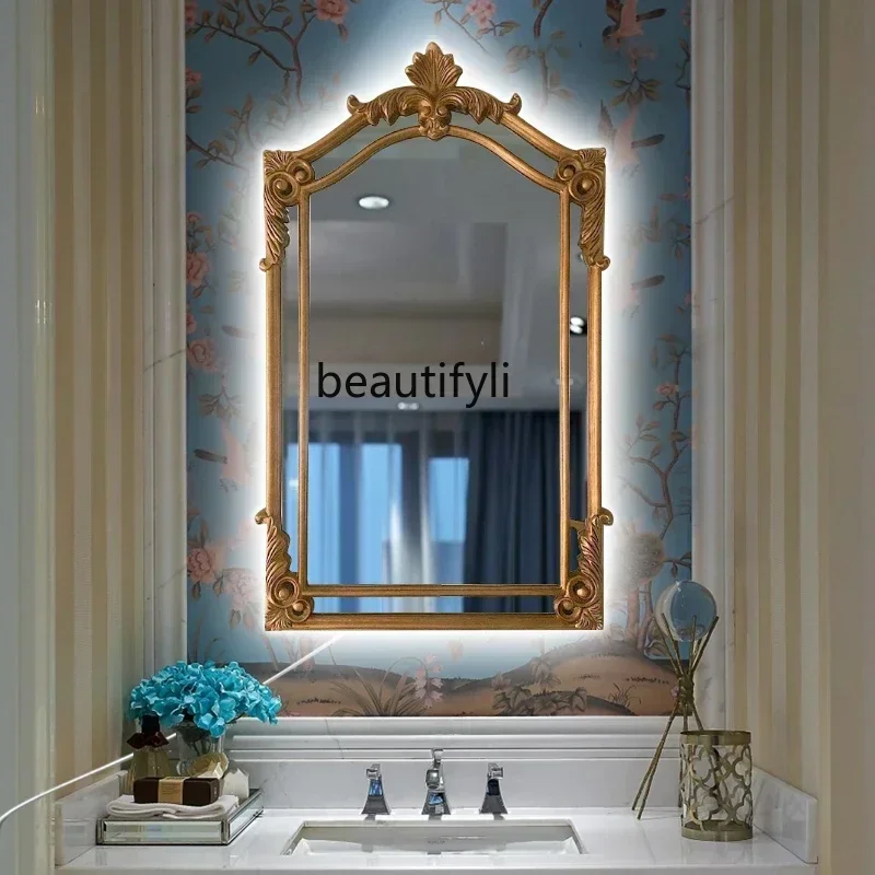 smt7486 new ssAmerican retro entrance mirror carved makeup, light luxury dining room decoration, living room wall mirror ss 748
smt7486 new ssAmerican retro entrance mirror carved makeup, light luxury dining room decoration, living room wall mirror ss 748