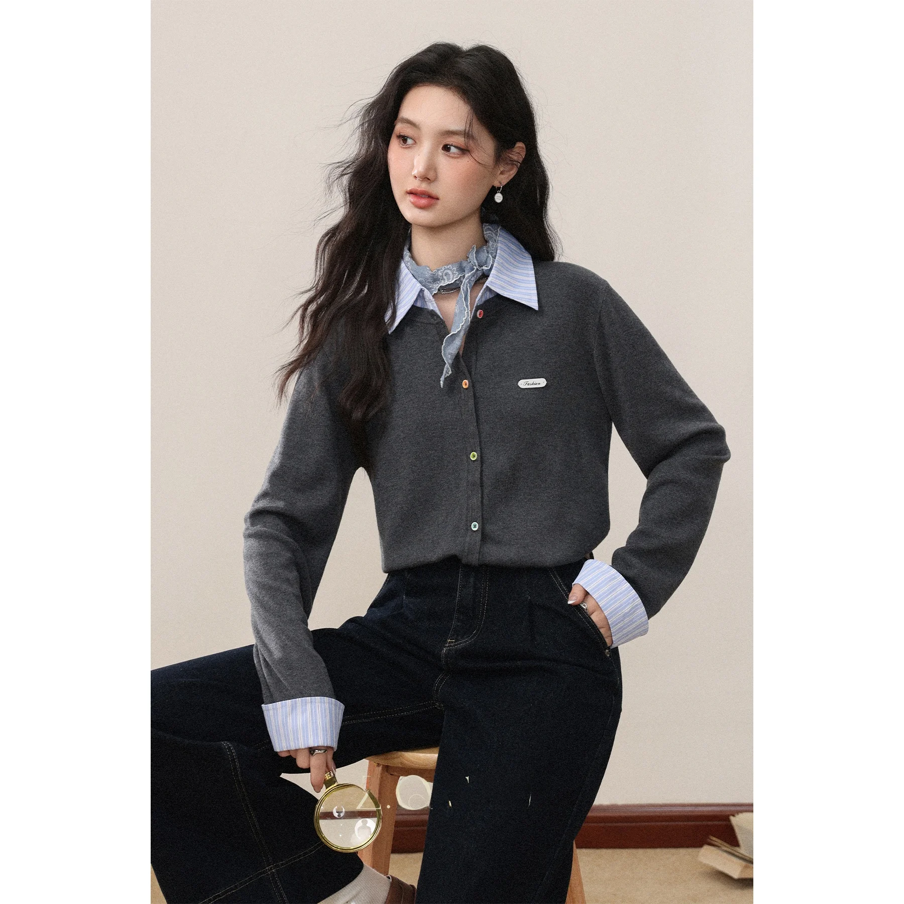 Осенний вязаный открытый кардиган Faion ey, женский полосатый длинный топ све с подкладкой, искусственный двухсекционный повседневный свободный крой, дизайн на пуговицах
Осенний вязаный открытый кардиган Faion ey, женский полосатый длинный топ све с подкладкой, искусственный двухсекционный повседневный свободный крой, дизайн на пуговицах