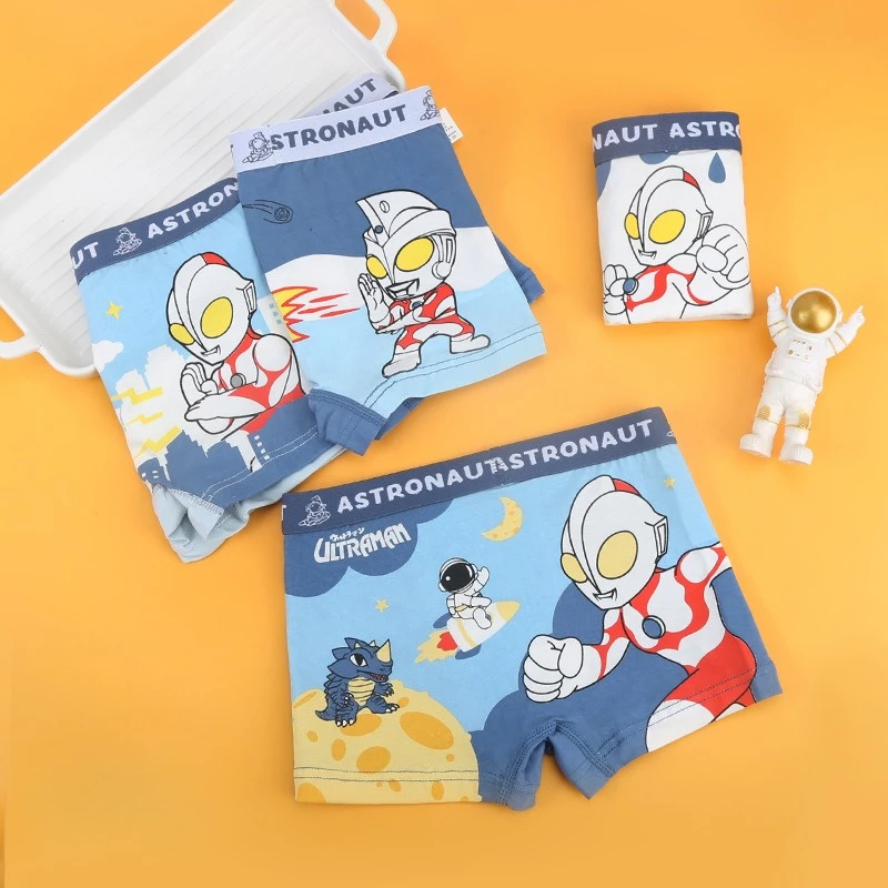 4pcs/set Ultraman Anime Pure Cotton Four Cornered Underwear Taro Ace Kawaii Cartoon Print Underpants for 100-140cm Height
4pcs/set Ultraman Anime Pure Cotton Four Cornered Underwear Taro Ace Kawaii Cartoon Print Underpants for 100-140cm Height