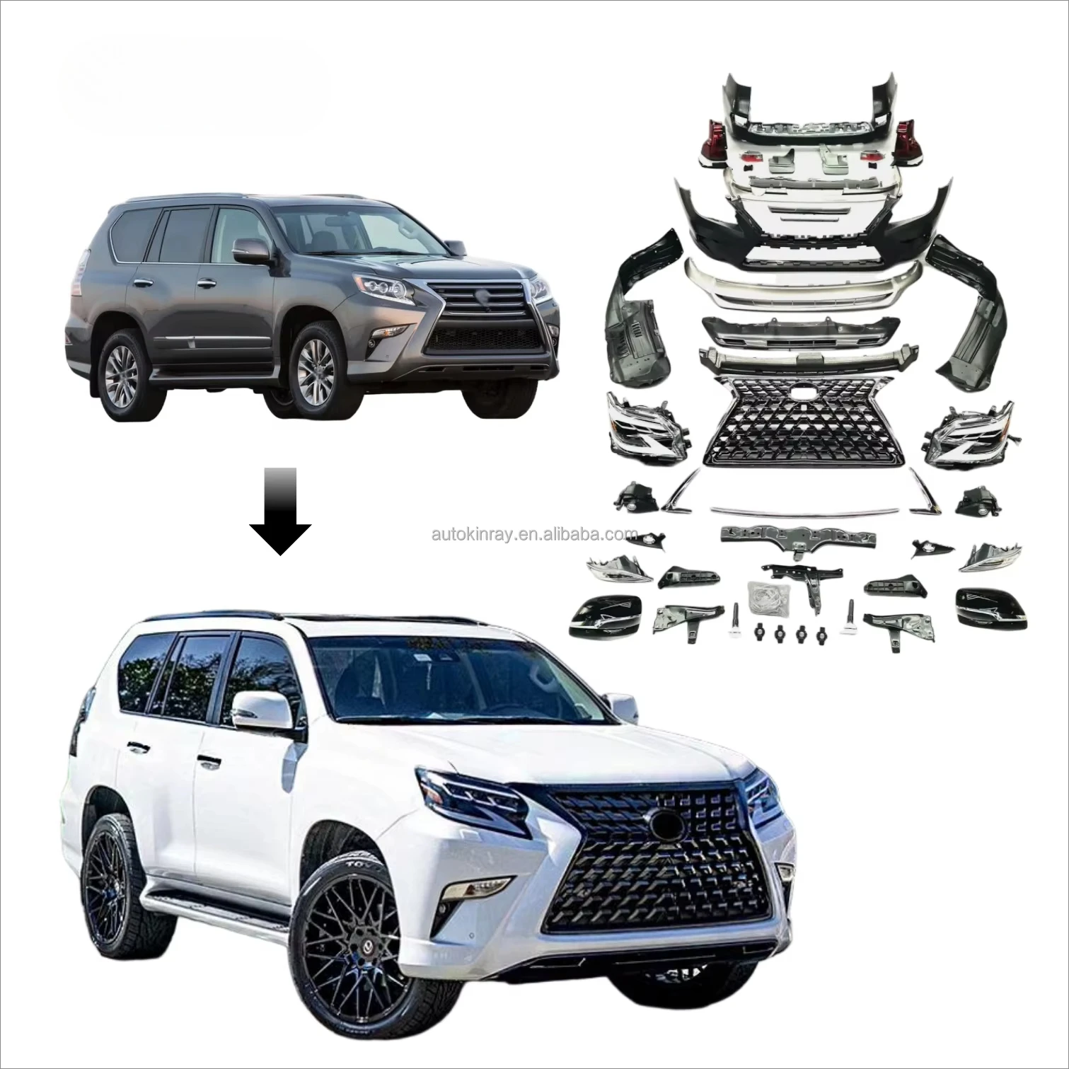Bodykit для Lexus GX460 2010-2014, обновление до 2022, комплекты кузова автомобиля, передний бампер, светодиодные фары, стильная решетка для GX460, задние фонари
Bodykit для Lexus GX460 2010-2014, обновление до 2022, комплекты кузова автомобиля, передний бампер, светодиодные фары, стильная решетка для GX460, задние фонари