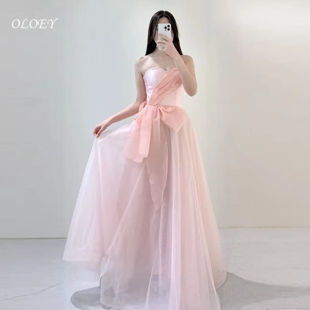 OLOEY Pink Korean Wedding Dresses Customized A-line Strapless Pleats Reception Dress Bridal Gown Tulle Evening Dress
OLOEY Pink Korean Wedding Dresses Customized A-line Strapless Pleats Reception Dress Bridal Gown Tulle Evening Dress