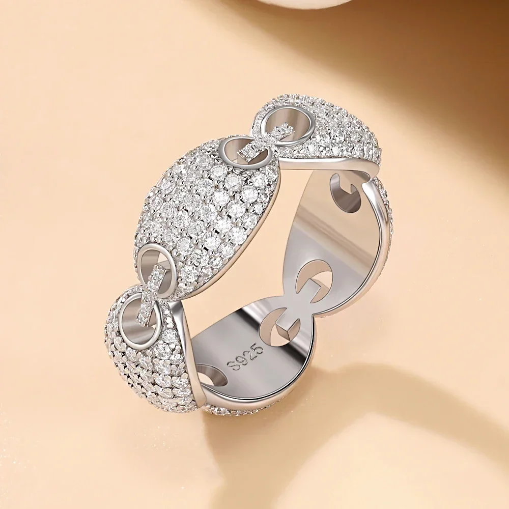 Linkerlove Eternity Moissanite Wedding Band Buckle Link Design Diamond Engagement Ring S925 Sterling Silver Party Fine Jewelry
Linkerlove Eternity Moissanite Wedding Band Buckle Link Design Diamond Engagement Ring S925 Sterling Silver Party Fine Jewelry