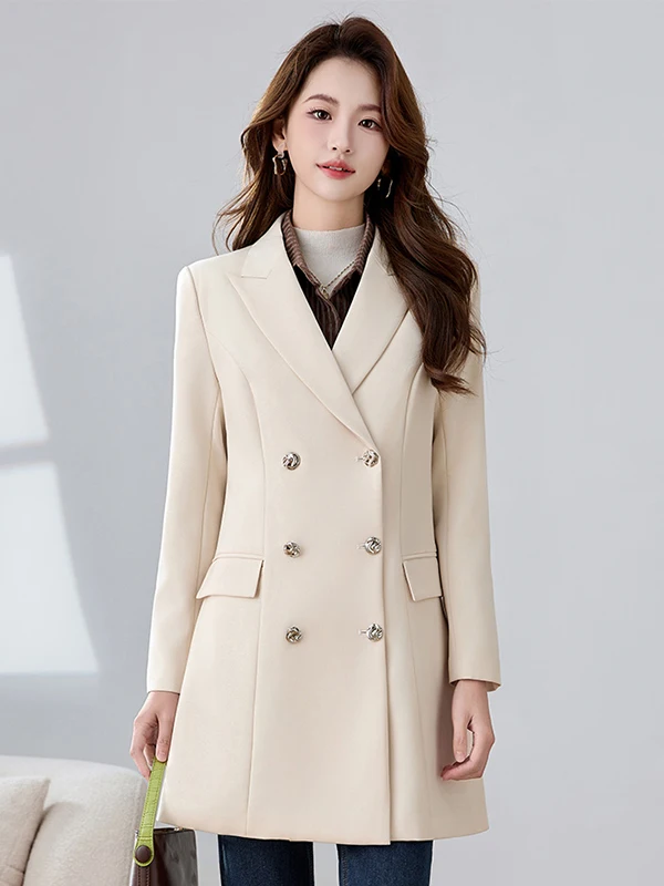 Elegant Mid-Length Women's Coat Autumn Winter Fashion Simple Dry Business Commuting Waist-Cinching Suiting Coat Polyester Fiber
Elegant Mid-Length Women's Coat Autumn Winter Fashion Simple Dry Business Commuting Waist-Cinching Suiting Coat Polyester Fiber