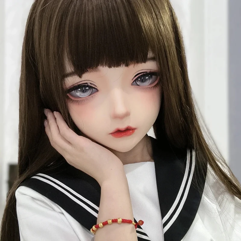 BJD Female Sweet Girl Resin Half Head Kigurumi Mask Eyes Crossdress Cosplay Japanese Anime Role Lolita Mask With Eyes And Wig
BJD Female Sweet Girl Resin Half Head Kigurumi Mask Eyes Crossdress Cosplay Japanese Anime Role Lolita Mask With Eyes And Wig