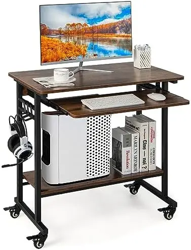Rolling Computer Desk Cart with Keyboard Tray, Mobile Portable Laptop PC Desk with CPU Stand & 3 for Sofa & Bed, Indust Deak
Rolling Computer Desk Cart with Keyboard Tray, Mobile Portable Laptop PC Desk with CPU Stand & 3 for Sofa & Bed, Indust Deak