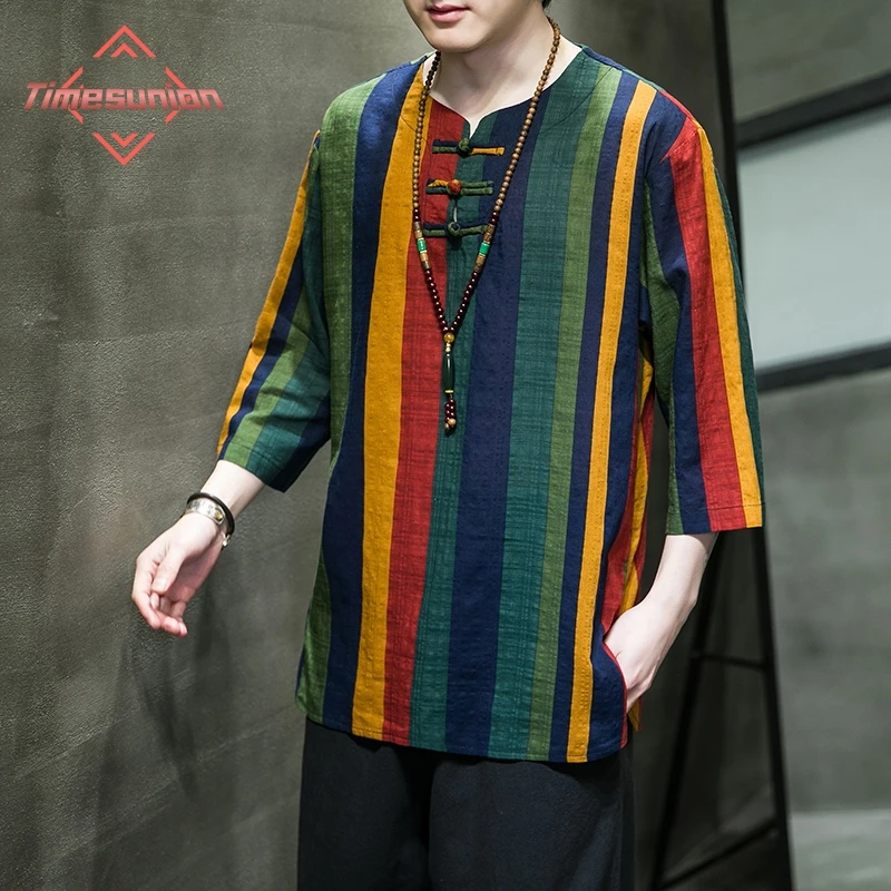 Chinese Style Summer Half Sleeve T Shirt for Men Cotton Linen Casual Breathable T-shirt Traditional Tang Suit Hanfu Men Shirts
Chinese Style Summer Half Sleeve T Shirt for Men Cotton Linen Casual Breathable T-shirt Traditional Tang Suit Hanfu Men Shirts