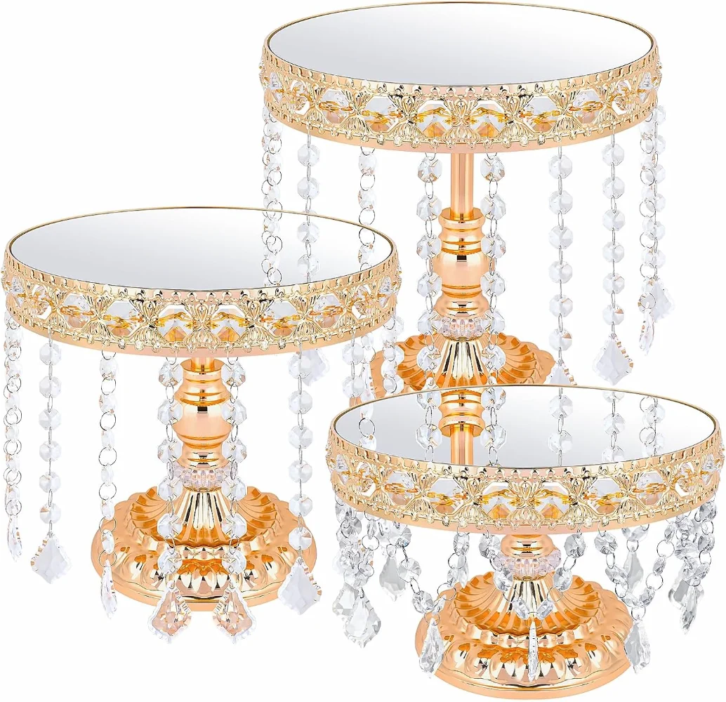 3 PCS Round Cake Stand with Crystal Bling Pendants Lace Cake Plate Premium Display Stand with Crystal Bling Pendants
3 PCS Round Cake Stand with Crystal Bling Pendants Lace Cake Plate Premium Display Stand with Crystal Bling Pendants