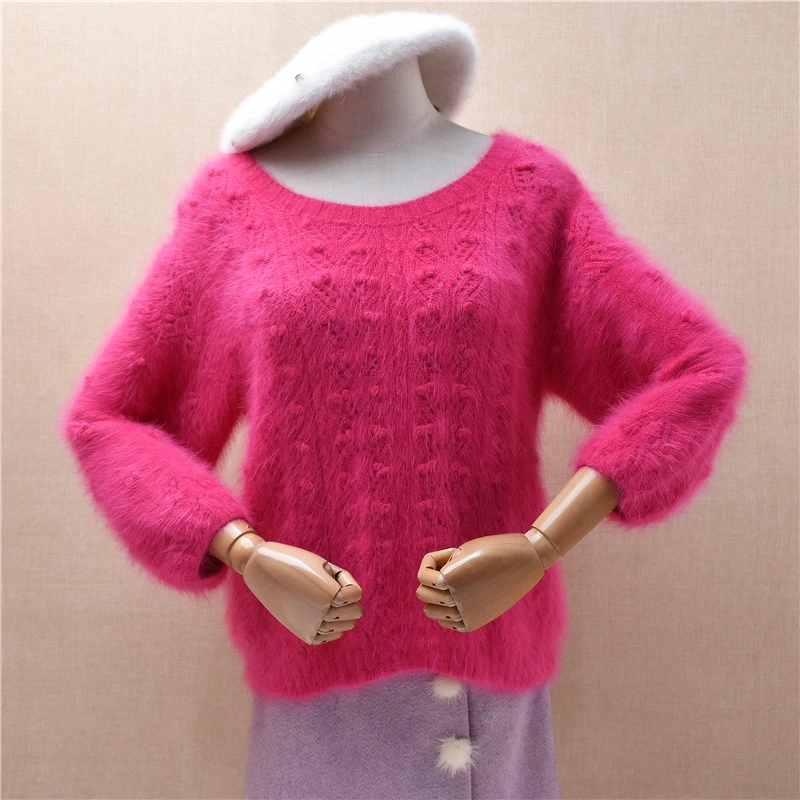 Women Mujer Autumn Winter Pull Rose Mink Cashmere Knitted Jacquard O-Neck Three Quarter Sleeves Slim Blouses Sweater Jumper Pull
Women Mujer Autumn Winter Pull Rose Mink Cashmere Knitted Jacquard O-Neck Three Quarter Sleeves Slim Blouses Sweater Jumper Pull