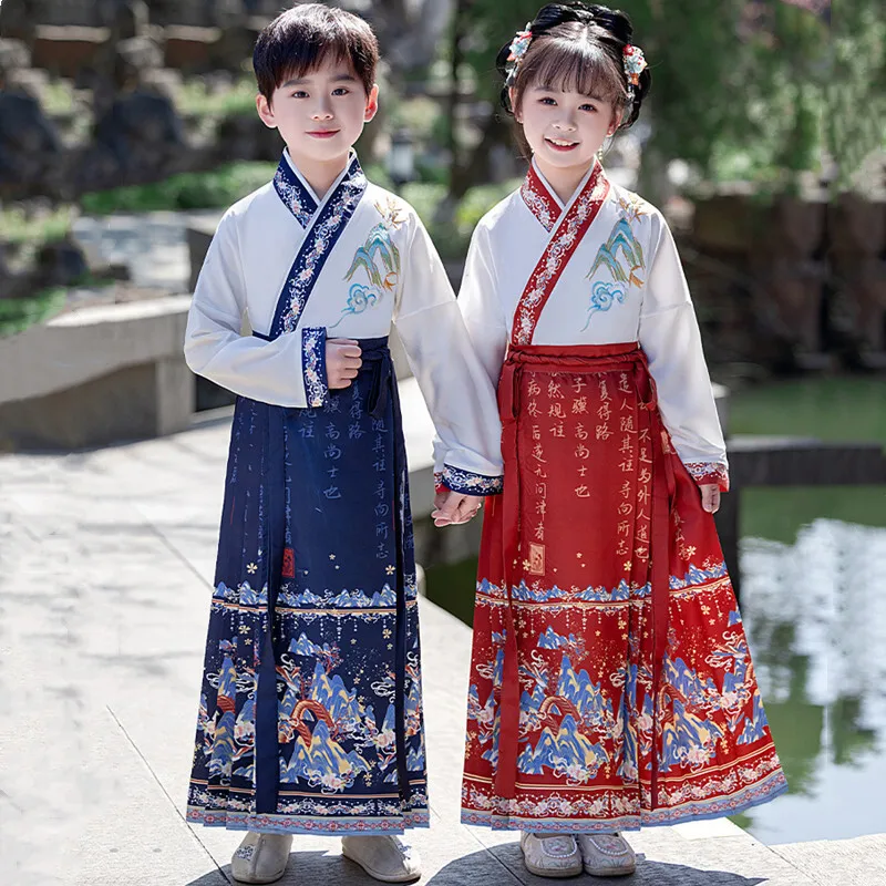 Kids Top Skirt Set Halloween Cosplay Boy Hanfu Dress Suit Chinese Traditional Dress Girls Show Chinese Costume Children Clothes
Kids Top Skirt Set Halloween Cosplay Boy Hanfu Dress Suit Chinese Traditional Dress Girls Show Chinese Costume Children Clothes