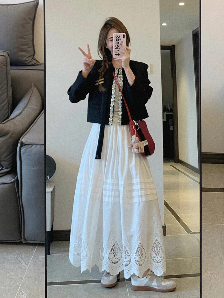 Black Lace Half-length Skirt And Jacket Set Korean Style Autumn New Arrival Slimming Beautiful Meat Concealing Fashionable Wo...
Black Lace Half-length Skirt And Jacket Set Korean Style Autumn New Arrival Slimming Beautiful Meat Concealing Fashionable Wo...