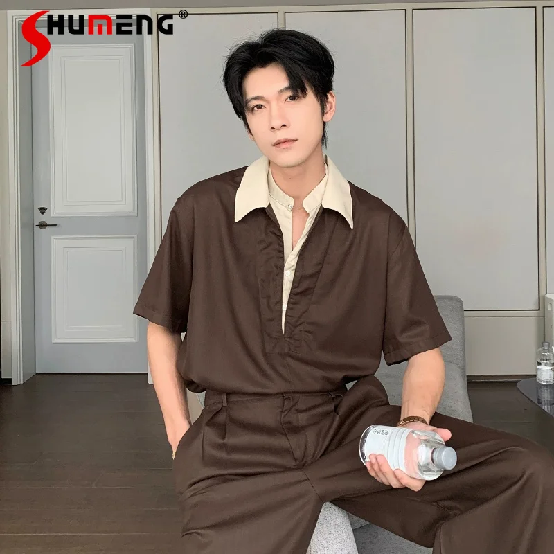 Men's 2026 Summer New High-end Stylish Comfort Shirts Men's Fashion Color Matching Tops Men's Trendy Simple Short Sleeve Shirts
Men's 2026 Summer New High-end Stylish Comfort Shirts Men's Fashion Color Matching Tops Men's Trendy Simple Short Sleeve Shirts