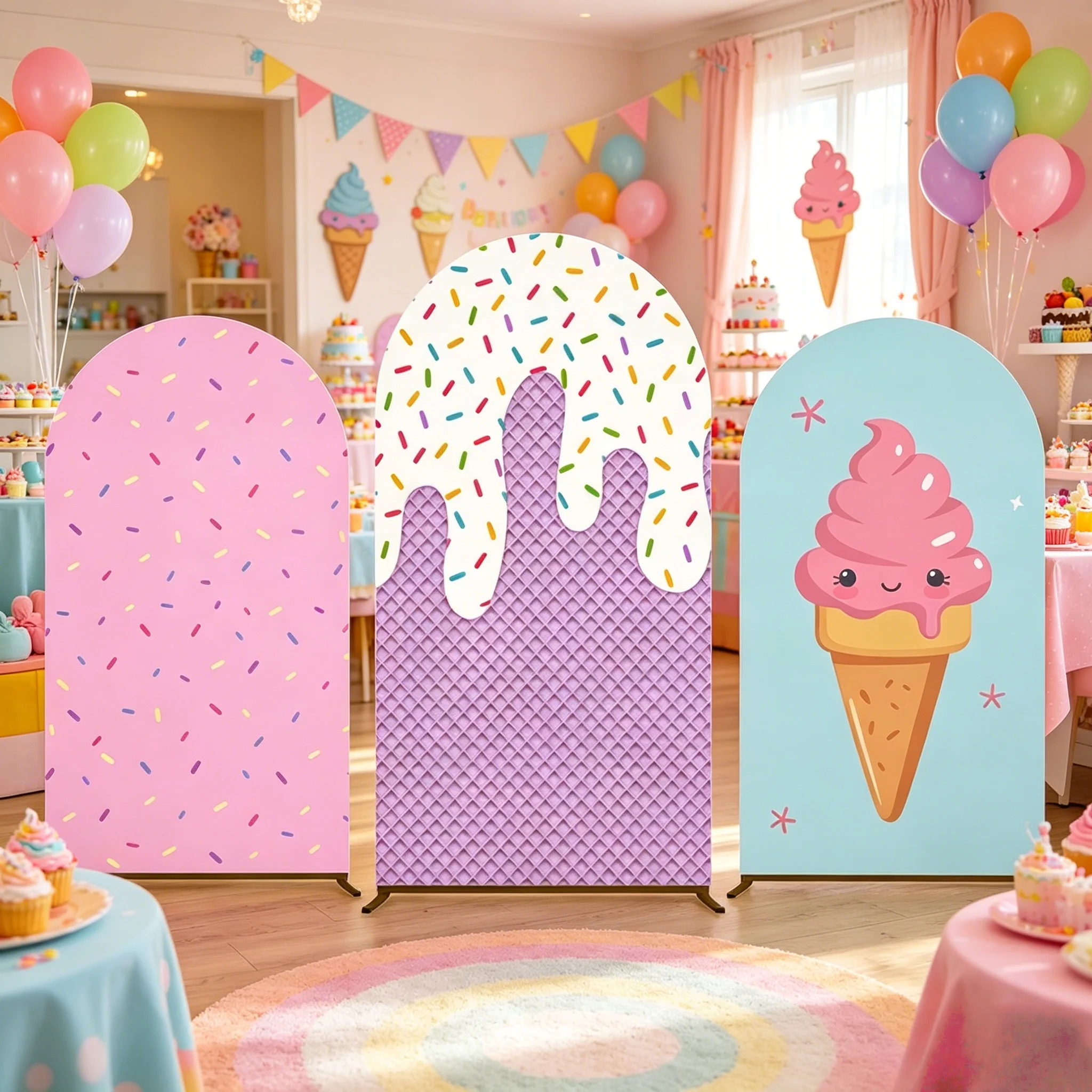 Ice Cream Arch Backdrop Cover Girls Kids Birthday Baby Shower Candy Themed Party Portrait Photo Decor Background Studio Props
Ice Cream Arch Backdrop Cover Girls Kids Birthday Baby Shower Candy Themed Party Portrait Photo Decor Background Studio Props