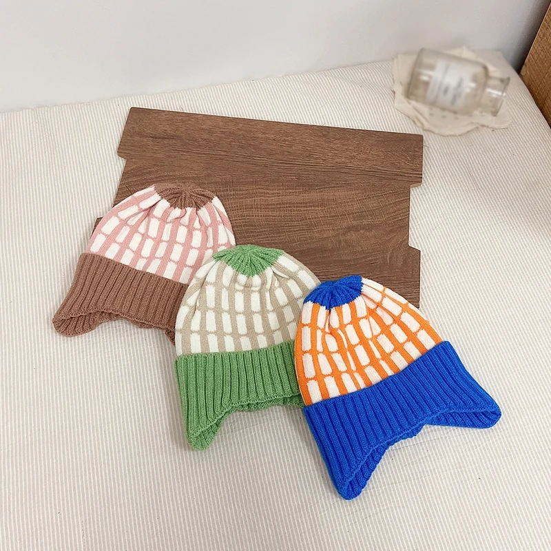 Autumn Winter Baby Cap Ear Protection Color Blocking Stripes Knitted Hat Toddler Boys Girls Cute Korean Warm Kids Crochet Hats
Autumn Winter Baby Cap Ear Protection Color Blocking Stripes Knitted Hat Toddler Boys Girls Cute Korean Warm Kids Crochet Hats